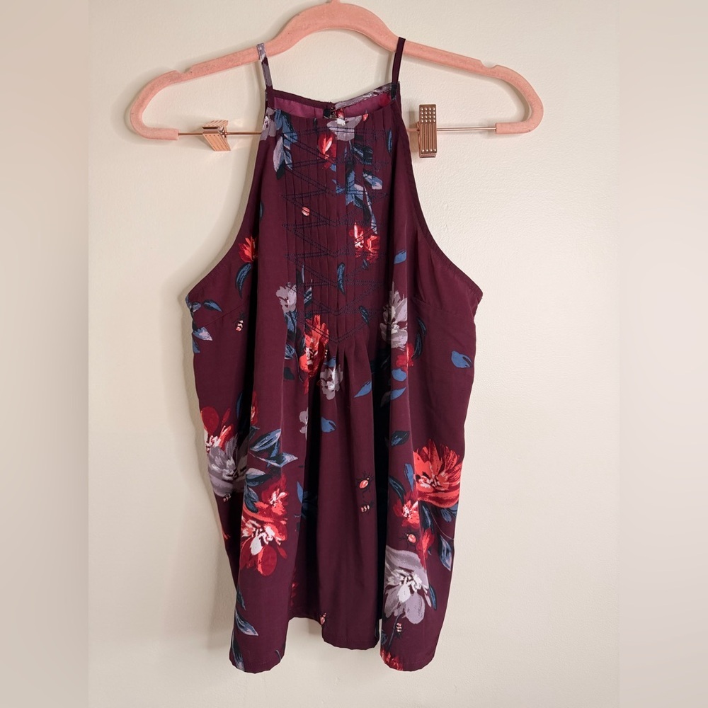 Abercrombie & Fitch Burgundy Floral Blouse